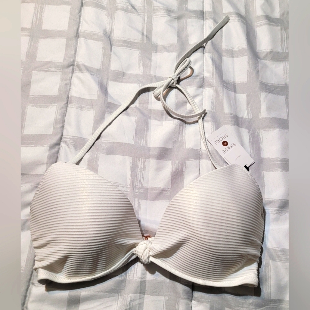 New Women's Bikini Top~White~Shade & Shore~34 C